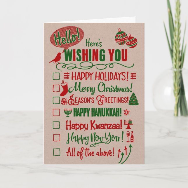 Checkbox Choose Your Holiday Card (Front)