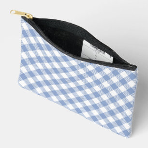 Checked Blue Gingham Classic Pattern Accessory Pouch