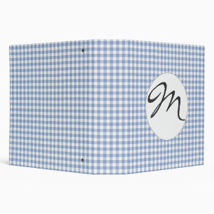 Checked Blue Gingham Classic Pattern Binder