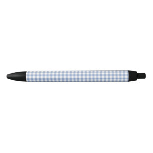 Checked Blue Gingham Classic Pattern Black Ink Pen