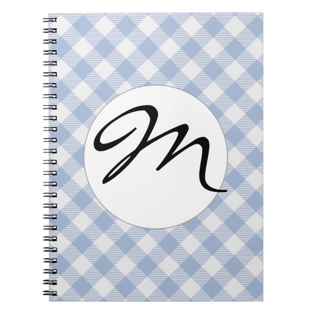 Checked Blue Gingham Classic Pattern Notebook (Front)