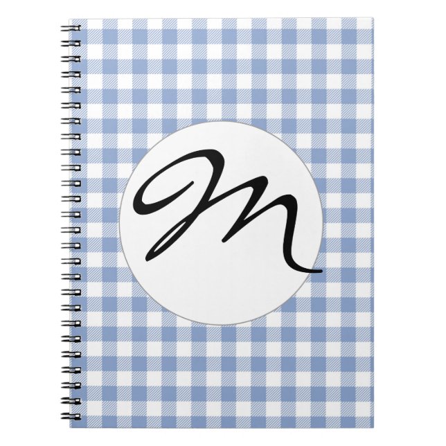 Checked Blue Gingham Classic Pattern Notebook (Front)