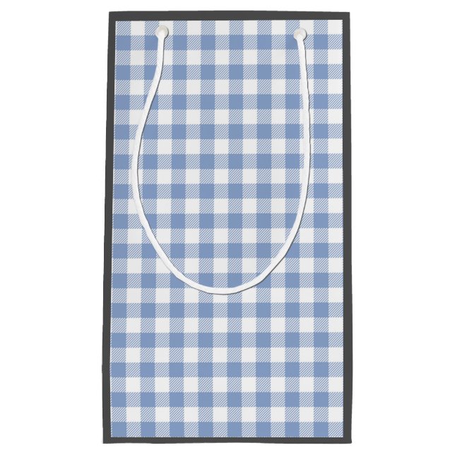 Checked Blue Gingham Classic Pattern Small Gift Bag (Front)