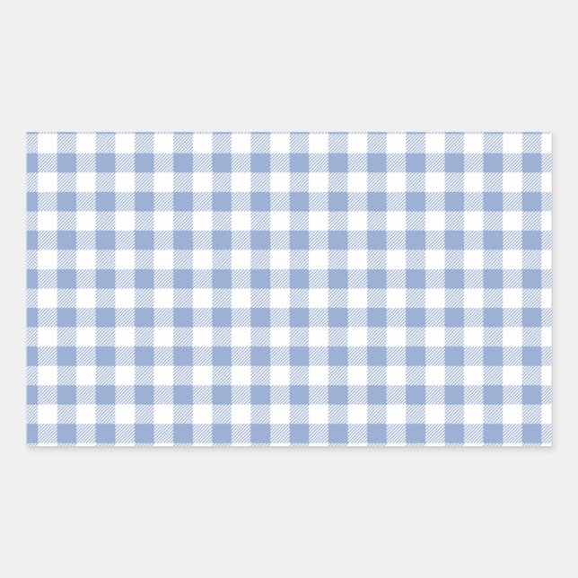 Checked Blue Gingham Classic Pattern Sticker (Front)