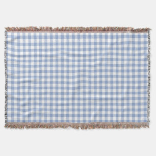 Checked Blue Gingham Classic Pattern Throw Blanket