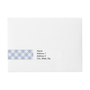 Checked Blue Gingham Classic Pattern Wraparound Address Label