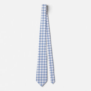 Checked Blue Gingham Classic  Tie