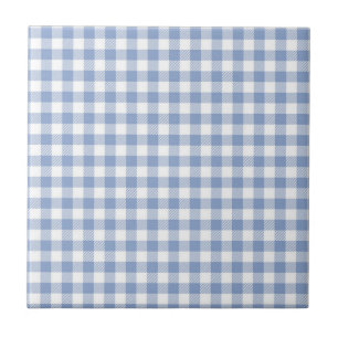 Checked Blue Gingham Classic  Tile