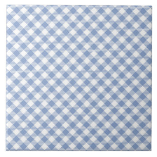 Checked Blue Gingham Classic  Tile