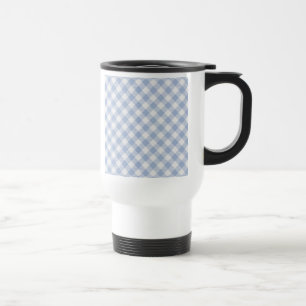 Checked Blue Gingham Classic  Travel Mug