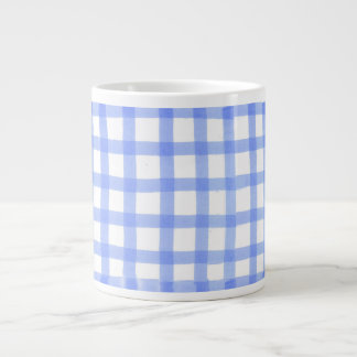 "Checked Blue & White" Large Mug Jumbo Mug