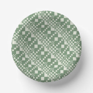 Checked, Checks in Green Paper Plate