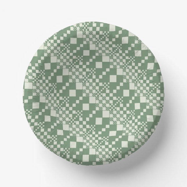 Checked, Checks in Green Paper Plate (Front)
