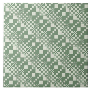 Checked, Checks in Green Tile