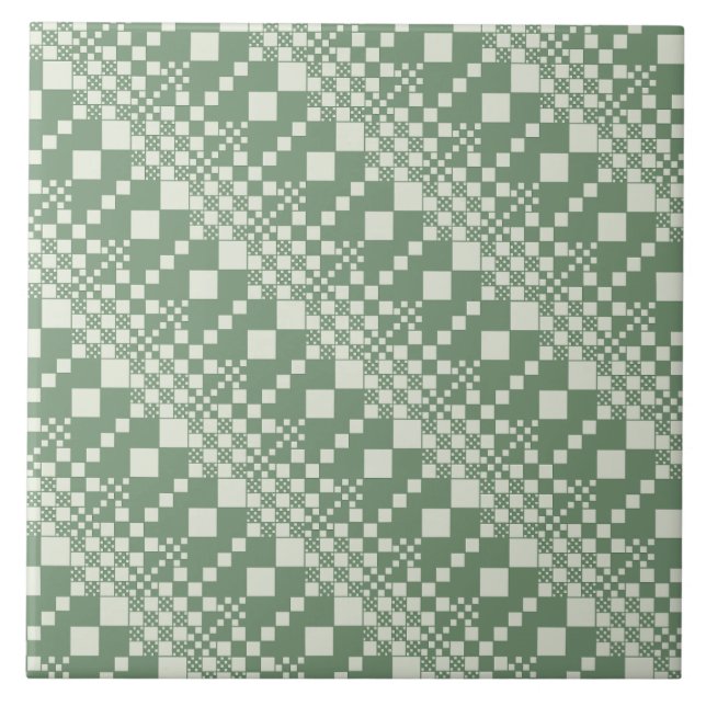 Checked, Checks in Green Tile (Front)