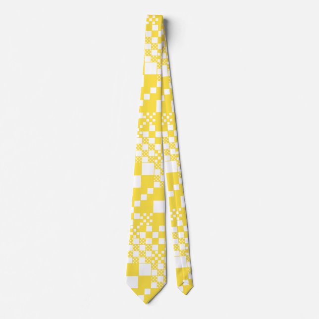 Checked, Checks in Lemon Yellow and White Tie (Front)