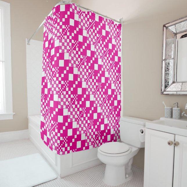 Checked, Checks in Magenta and White (In Situ)