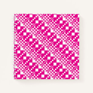Checked, Checks in Magenta and White Notebook