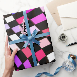 Checked Geometric Wrapping Paper