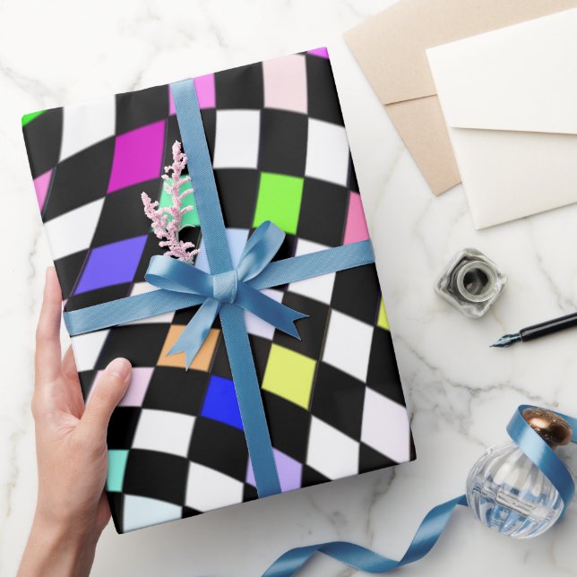 Checked Geometric Wrapping Paper (Gifting)