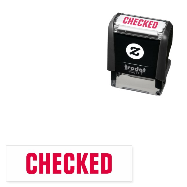 Checked Office Supplies Business Accounting Self-inking Stamp (In Situ)