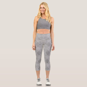 Checked pattern diagonal 2 tones w OffWhite Capri Leggings