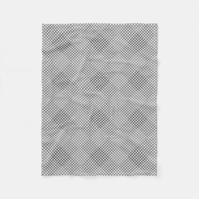 Checked pattern diagonal 2 tones w OffWhite Fleece Blanket (Front)