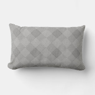 Checked pattern diagonal 2 tones w OffWhite Lumbar Pillow