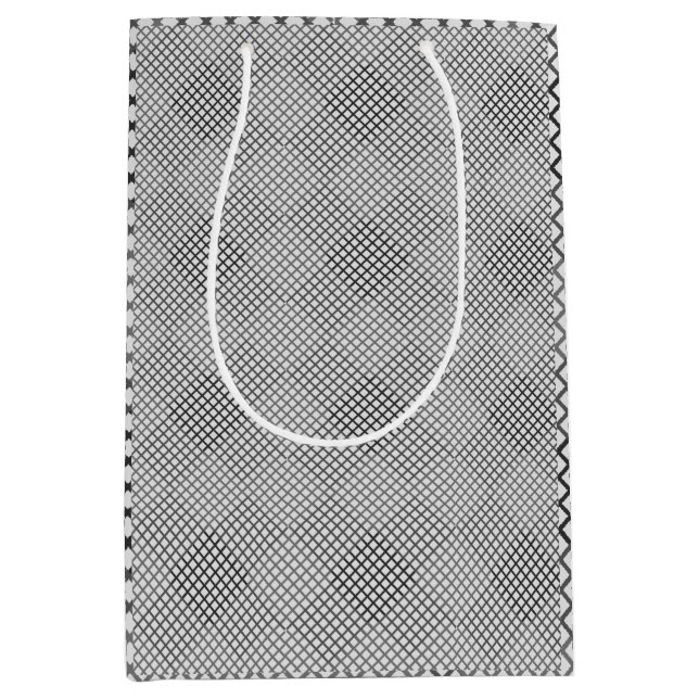 Checked pattern diagonal 2 tones w OffWhite Medium Gift Bag (Front)