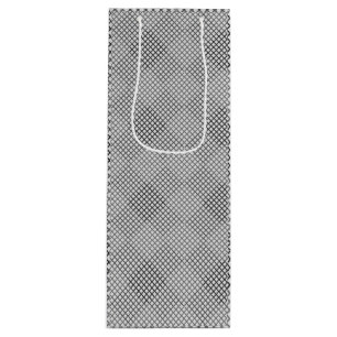 Checked pattern diagonal 2 tones w OffWhite Wine Gift Bag