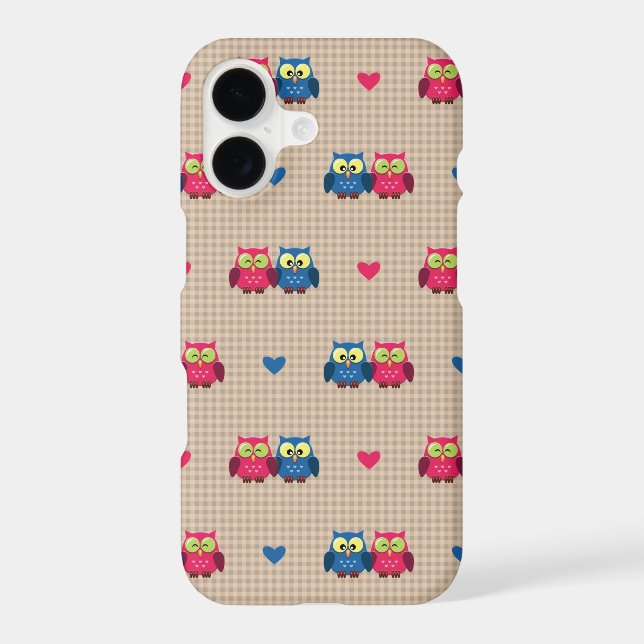 Checked pattern with love owls (Back)