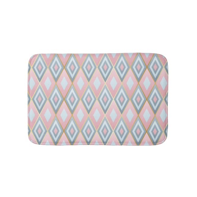 Checked rhombus shapes, geometric pattern. bath mat (Front)