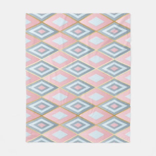 Checked rhombus shapes, geometric pattern. fleece blanket