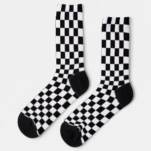 Checkerboard Black and White Checkered Socks