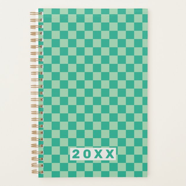 Checkerboard Jungle Green Retro Pattern 2026  (Devant)
