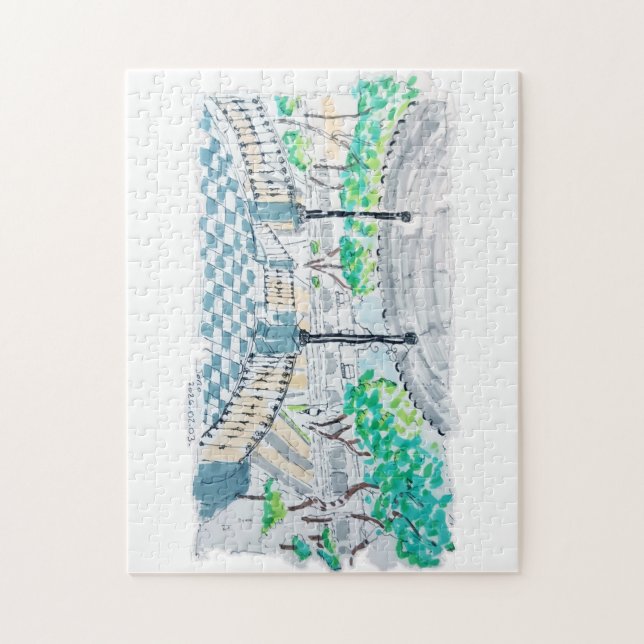 Checkerboard Kiosk Park View Jigsaw Puzzle (Vertical)