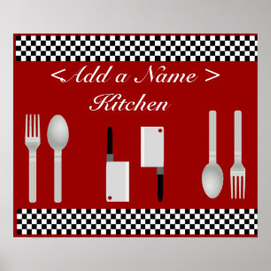 Checkerboard Kitchen Poster Print
