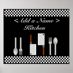 Checkerboard Kitchen Poster Print