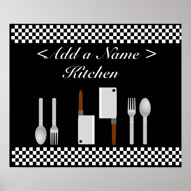 Checkerboard Kitchen Poster Print (Front)