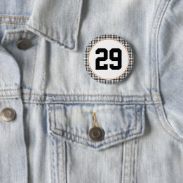 checkerboard sports colors NUMBER team colors 2 Inch Round Button