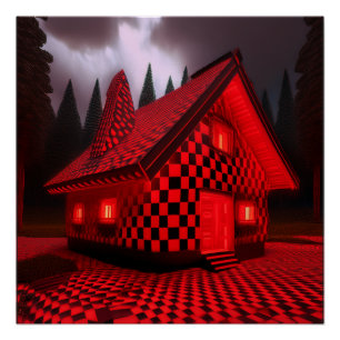 Checkerboards & Polka Dots Cabin Poster
