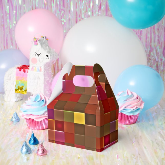 "Checkered Affair" (gable/large) Favor Box (Party)