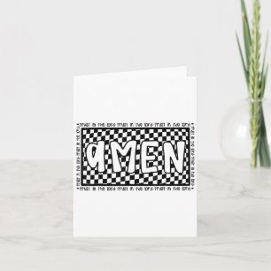 Checkered Amen Vintage Jesus Bible Verse Christian Card