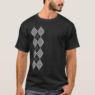 Checkered Argyle Vertical Cool Surf and Skateboard T-Shirt