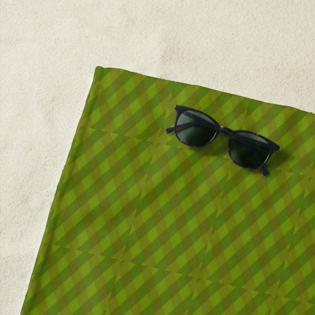 Checkered art pattern beach towel (In Situ)