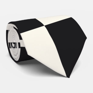 Checkered beauty black and white tie