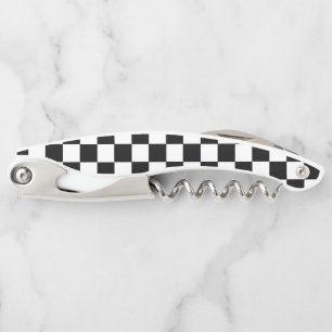Checkered Black and White Corkscrew