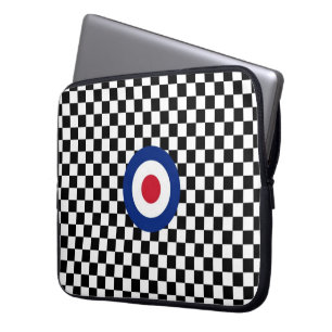 Checkered Black Racing Target Mod Laptop Sleeve