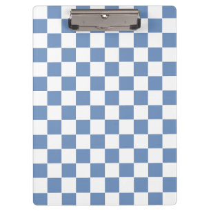 Checkered Blue/Gray and White Clipboard
