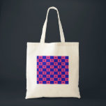 Checkered Blue & Pink Tile With Sparkles Pattern Tote Bag<br><div class="desc">Checkered Blue & Pink Tile With Sparkles Pattern.</div>